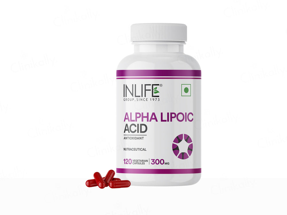 Inlife Alpha Lipoic Acid 300mg Antioxidant Nutraceutical Vegetarian Capsule