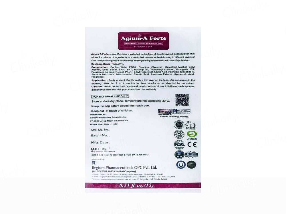 Agium-A Forte Skin Brightening Cream