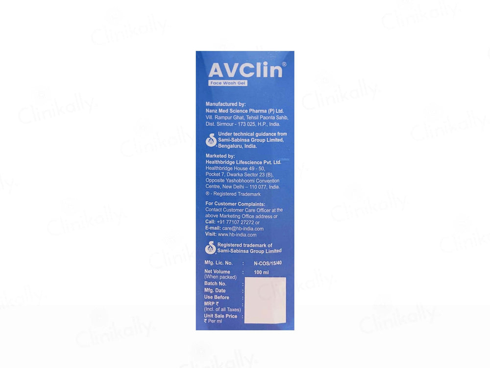 Avclin Face Wash Gel