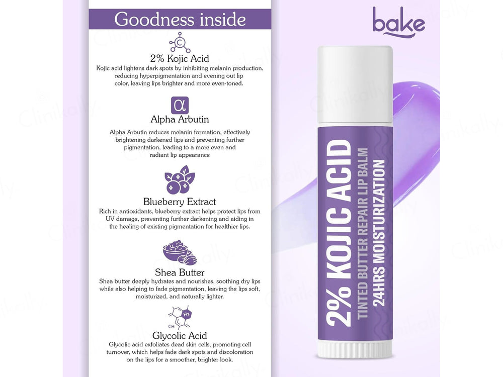 BAKE 2% Kojic Acid Tinted Butter Brightening Lip Balm