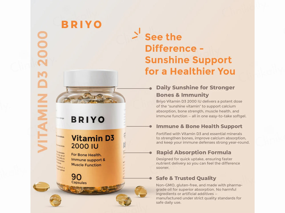 Briyo Vitamin D3 2000 IU Capsule