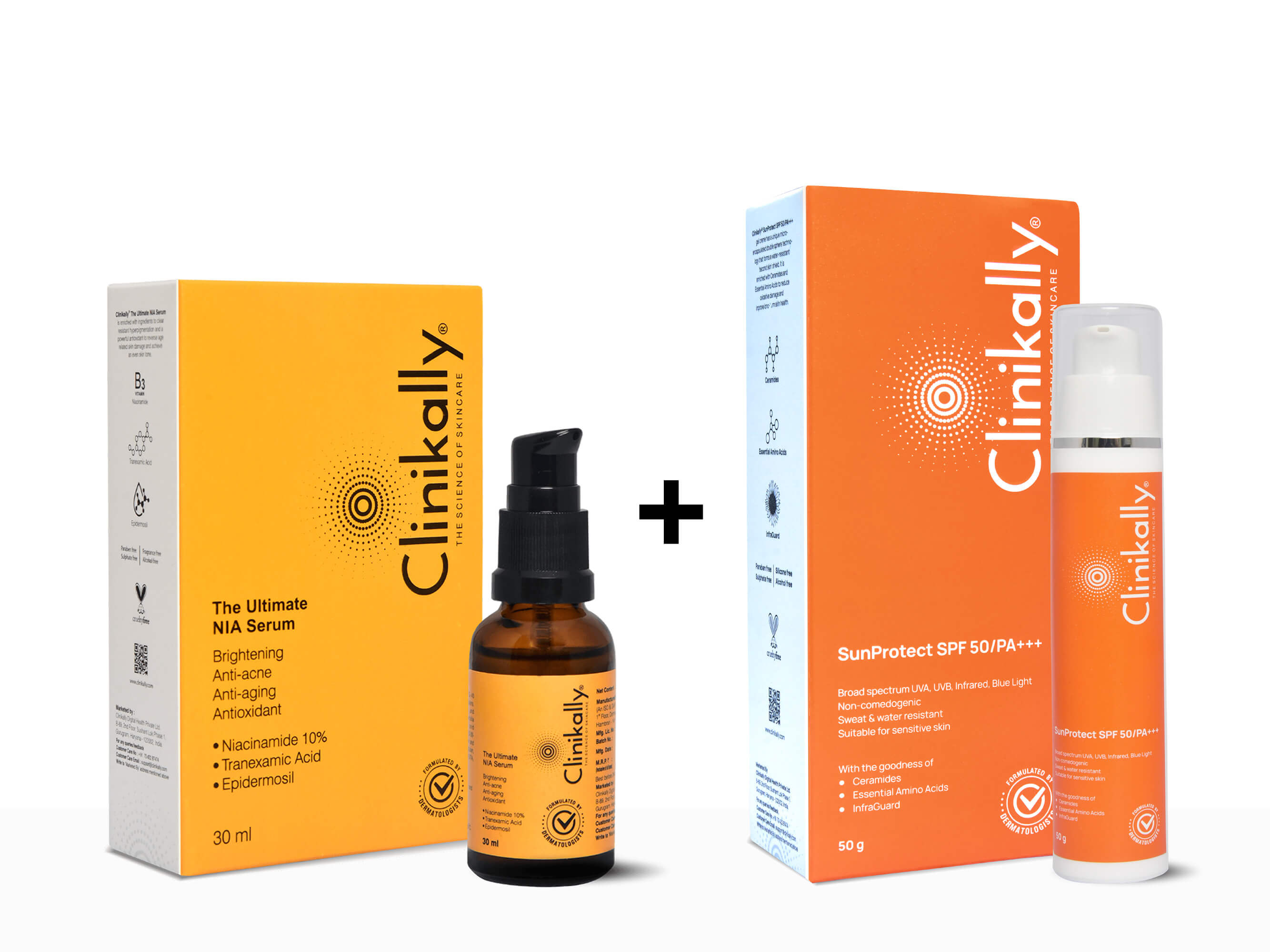 Clinikally The Ultimate NIA Serum + SunProtect Sunscreen SPF 50/PA+++