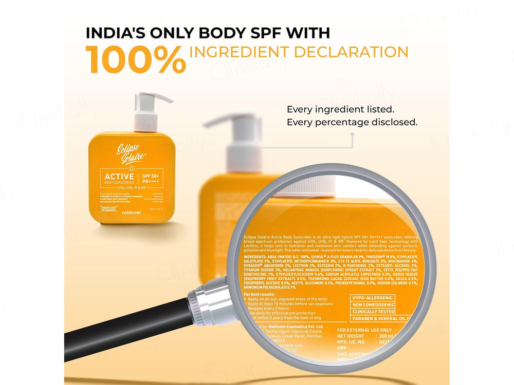 Eclipse Solaire Active Body Sunscreen SPF 50+ PA++++