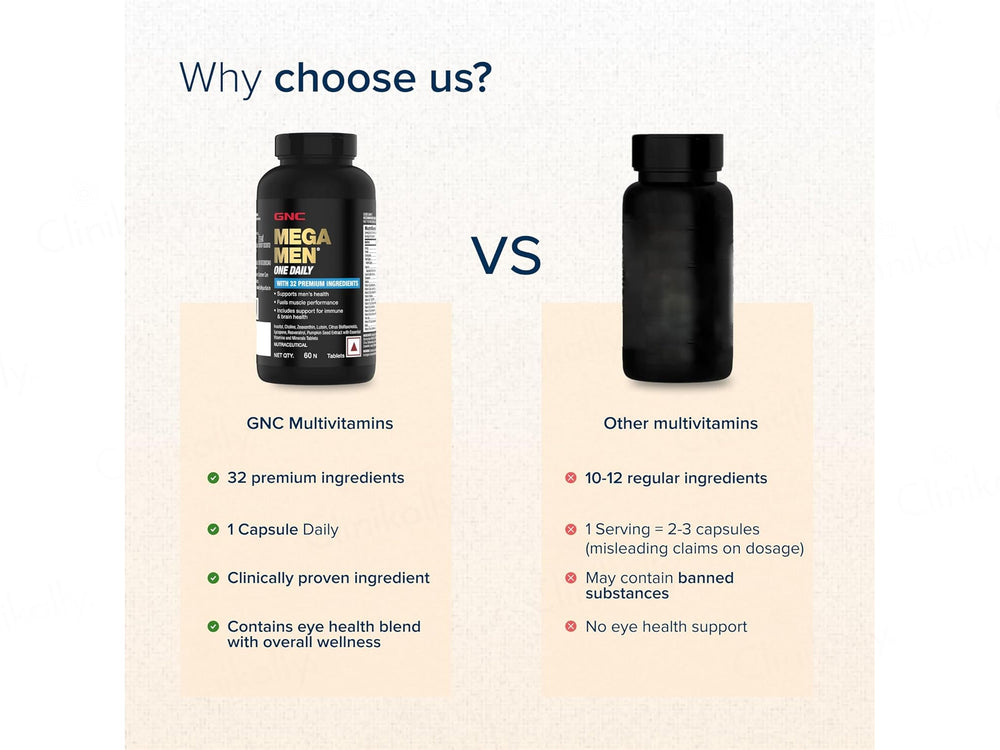 GNC Mega Men One Daily Health Supplement Tablet For Adults