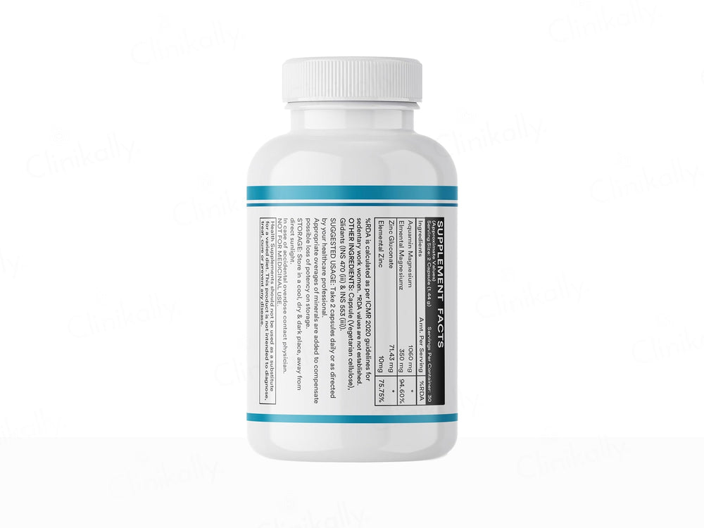 Inlife Aquamin Magnesium With Zinc Gluconate Health Supplement Vegetarian Capsule