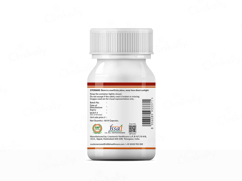 Inlife Berberine HCl 500mg Nutraceutical Vegetarian Capsule