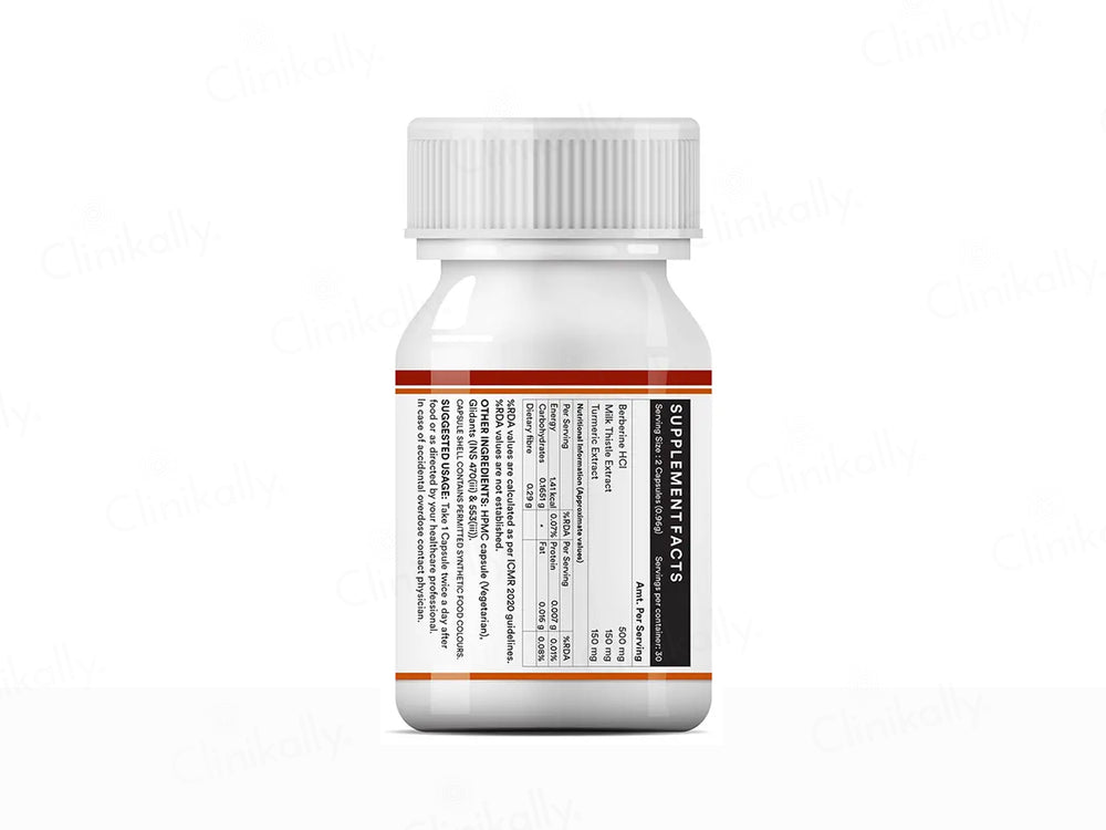 Inlife Berberine HCl 500mg Nutraceutical Vegetarian Capsule