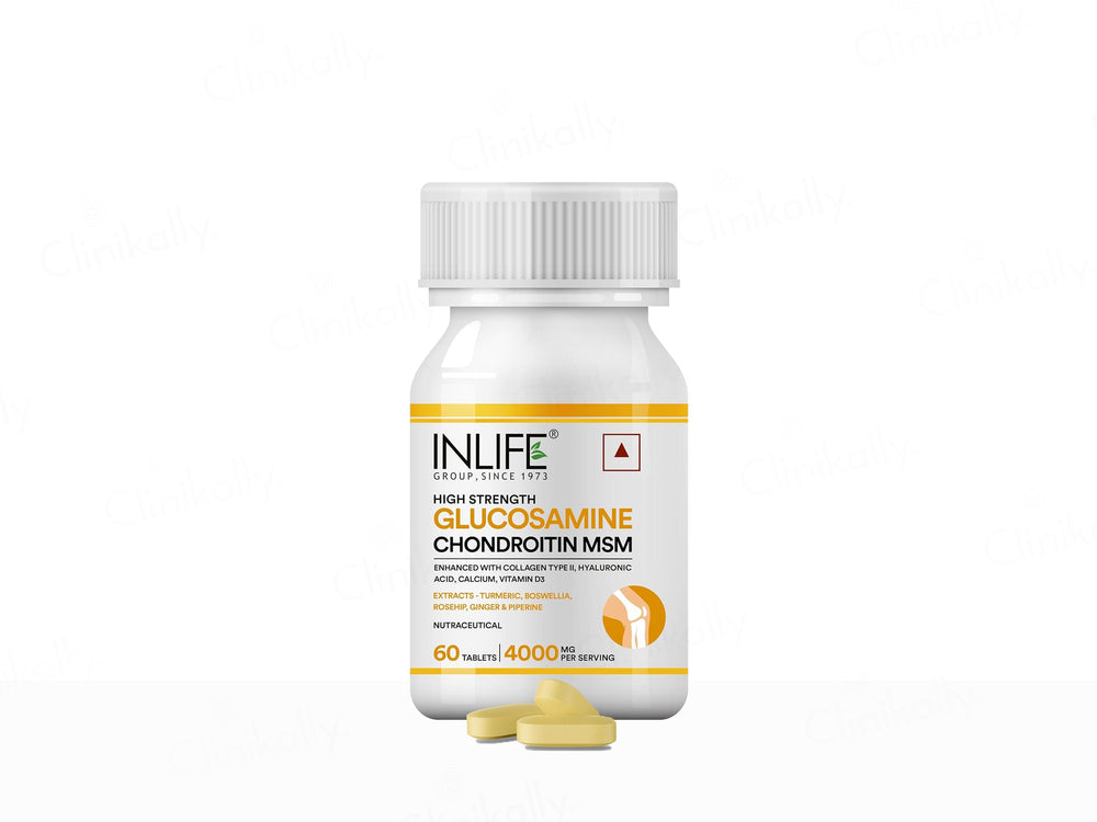 Inlife High Strength Glucosamine Chondroitin MSM 4000mg Nutraceutical Veg Tablet