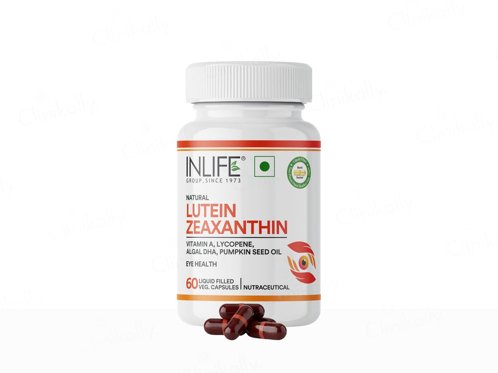Inlife Natural Lutein Zeaxanthin Eye Health Liquid Filled Veg Capsule