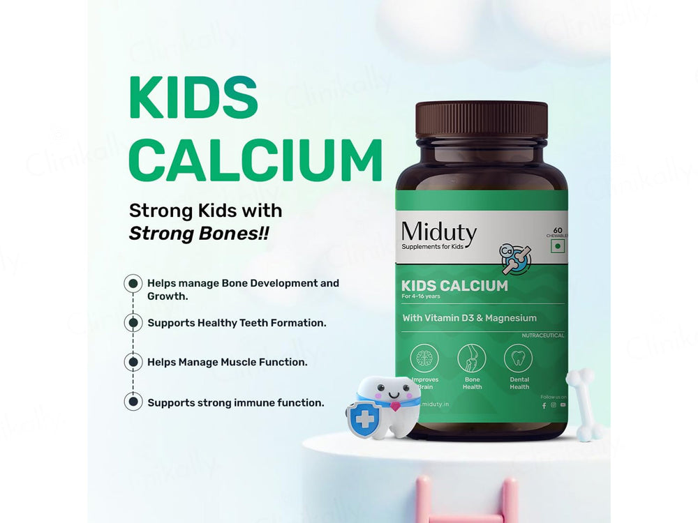 Miduty Kids Calcium Nutraceutical Chewable Tablet
