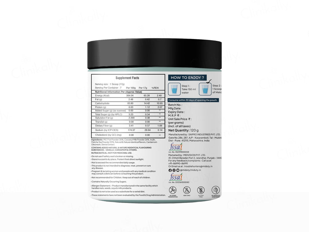 Miduty Matcha Tea Nutraceutical Powder