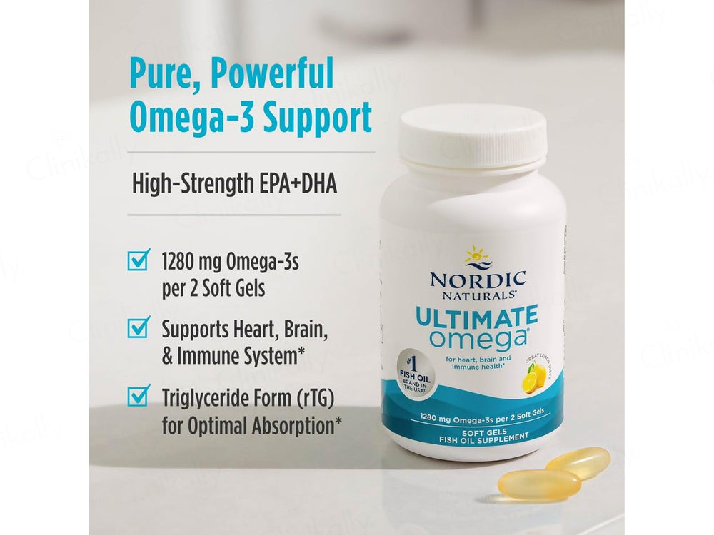 Nordic Naturals Ultimate Omega Fish Oil Supplement Softgel