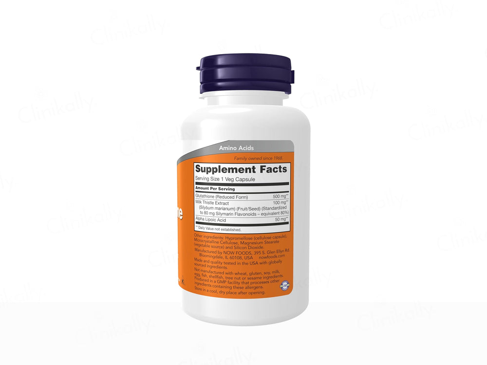 Now Foods Glutathione 500mg Dietary Supplement Veg Capsule
