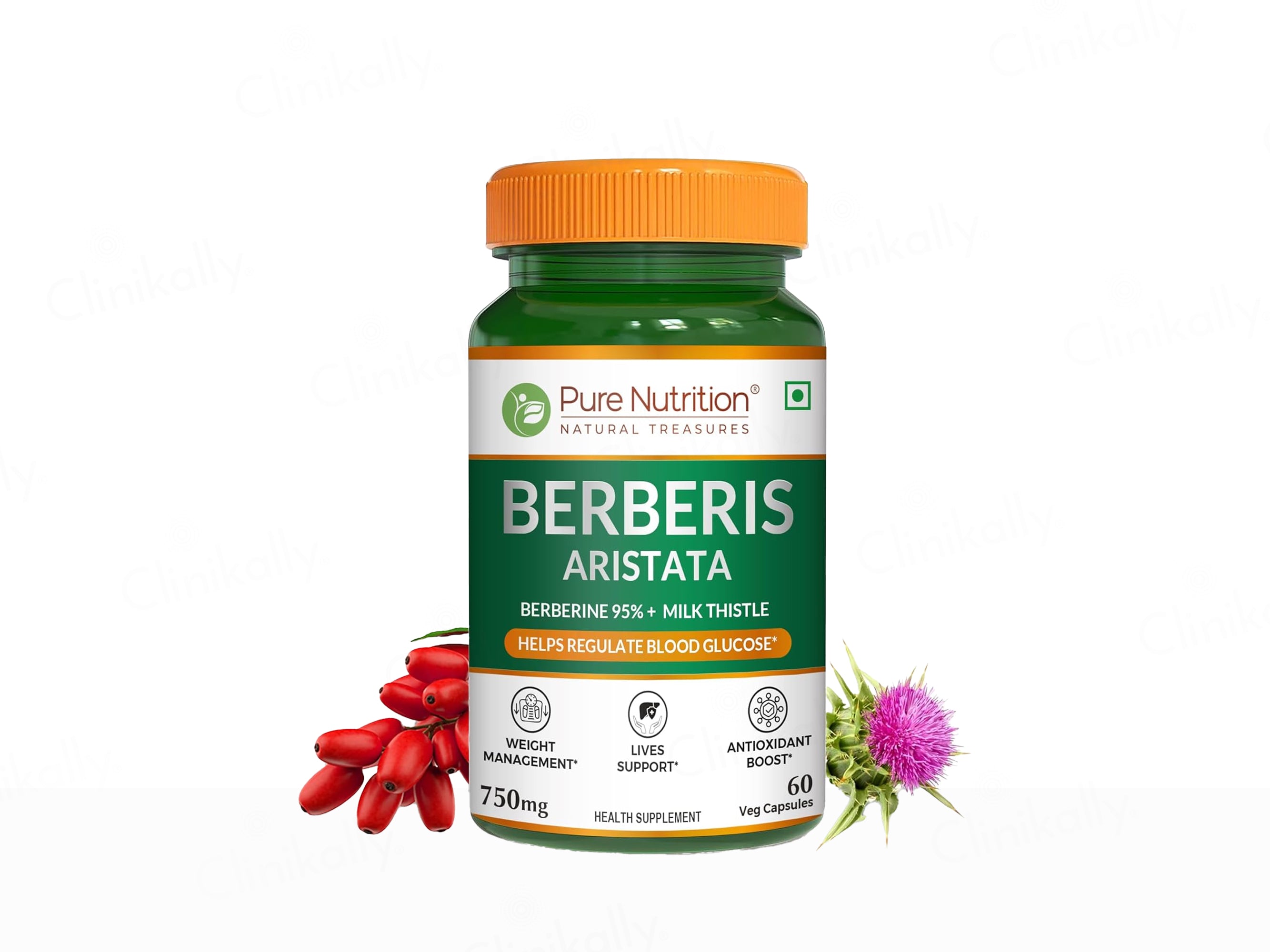 Pure Nutrition Berberis Aristata 750mg Veg Capsule