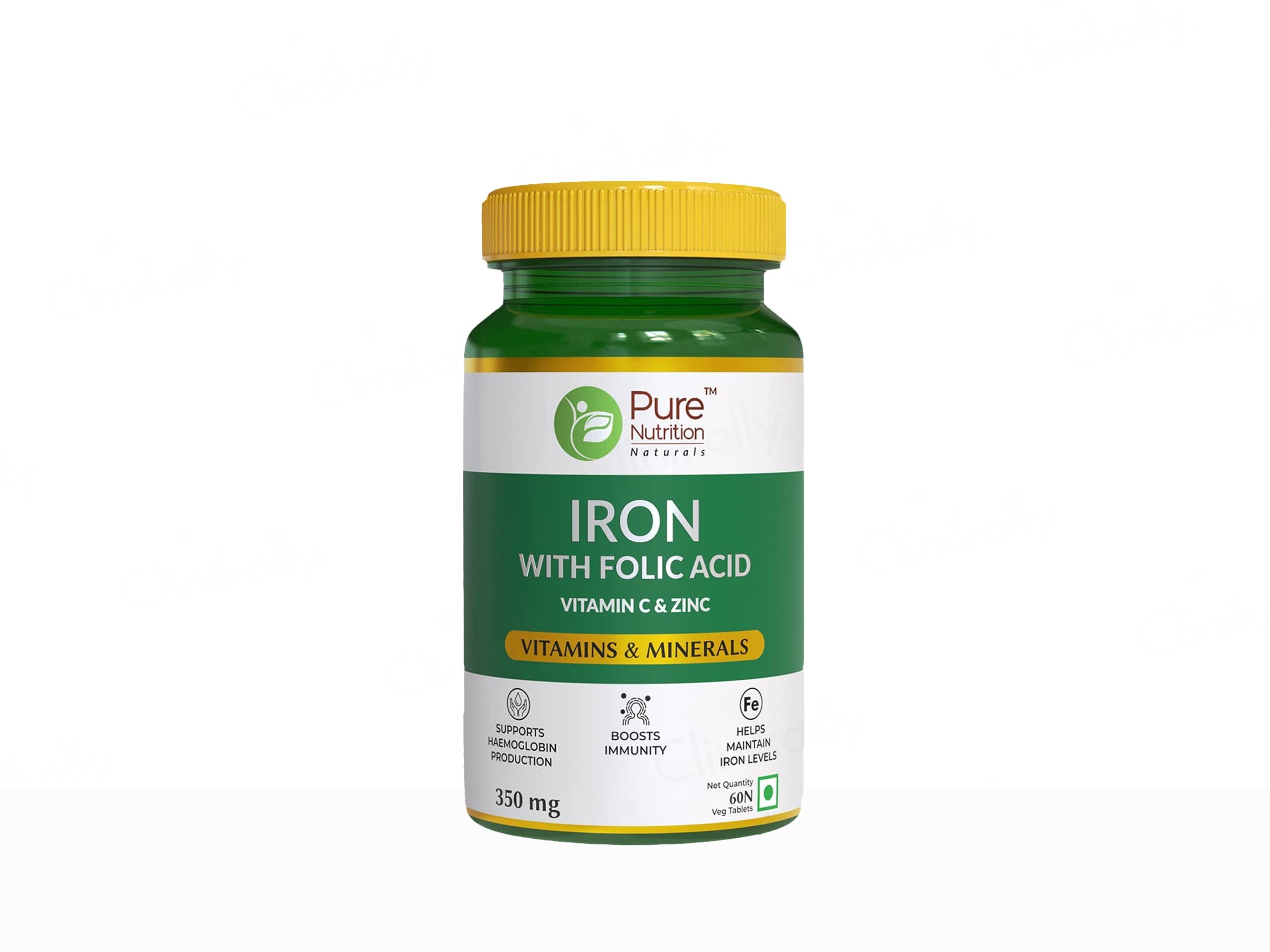 Pure Nutrition Iron With Folic Acid, Vitamin C & Zinc Veg Tablet