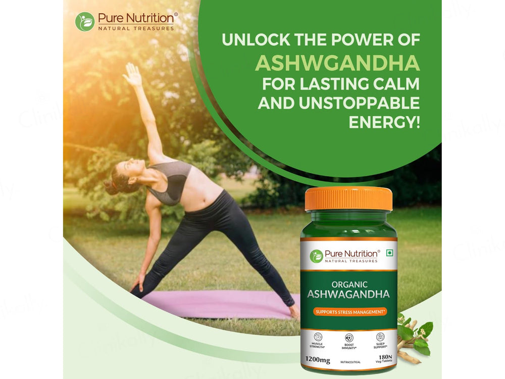 Pure Nutrition Organic Ashwagandha 1200mg Veg Tablet