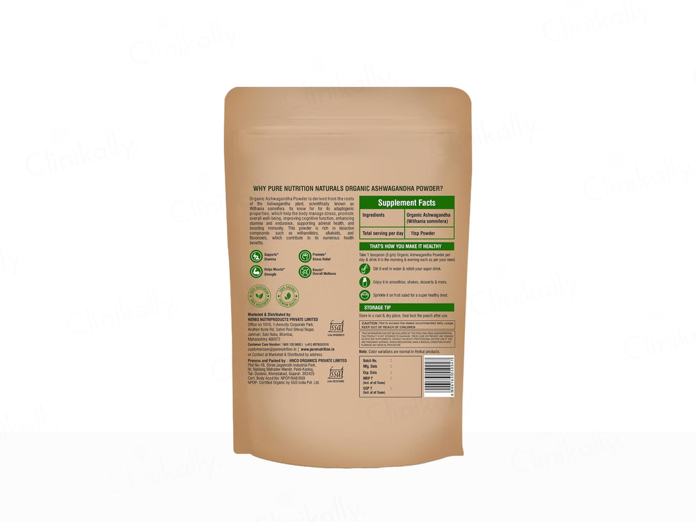 Pure Nutrition Organic Ashwagandha Powder