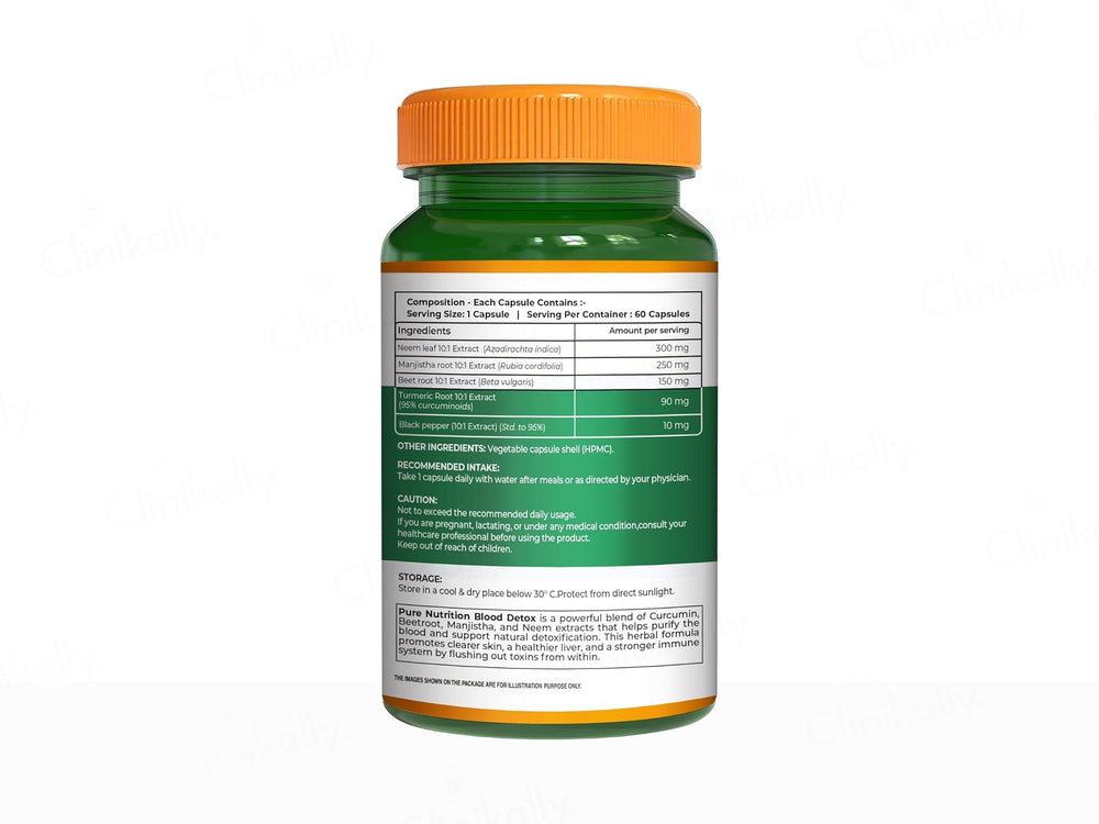 Pure Nutrition Plant Based Blood Detox 800mg Veg Capsule