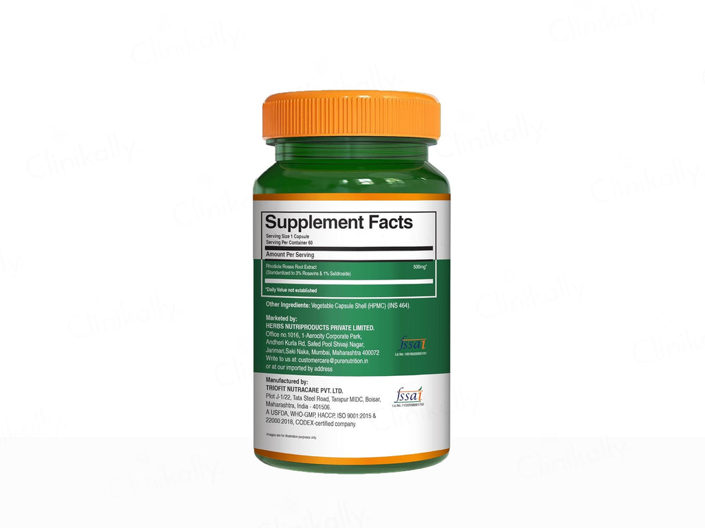 Pure Nutrition Rhodiola Rosea Root Extract Veg Capsule