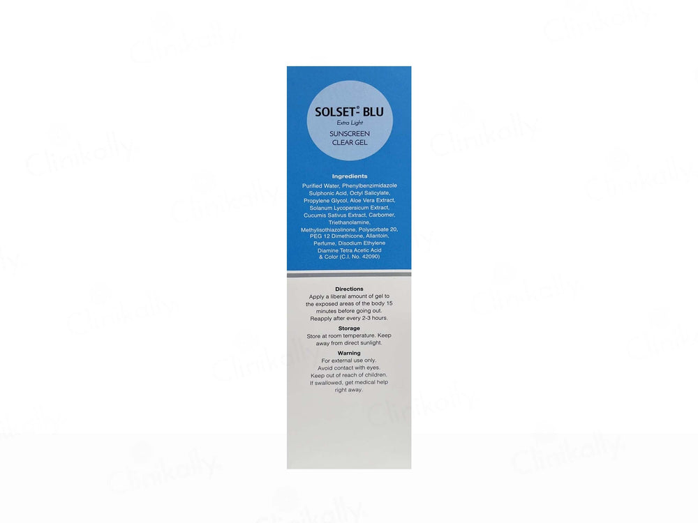 Solset-Blue Extra Light Sunscreen Clear Gel