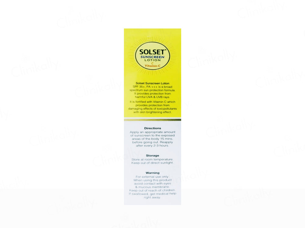 Solset Sunscreen Lotion With Vitamin C SPF 35+ PA+++