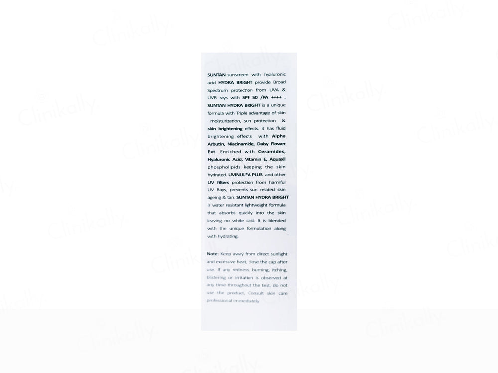 Suntan Hydra Bright Hyaluronic Acid Brightening Sunscreen SPF 50+ PA++++