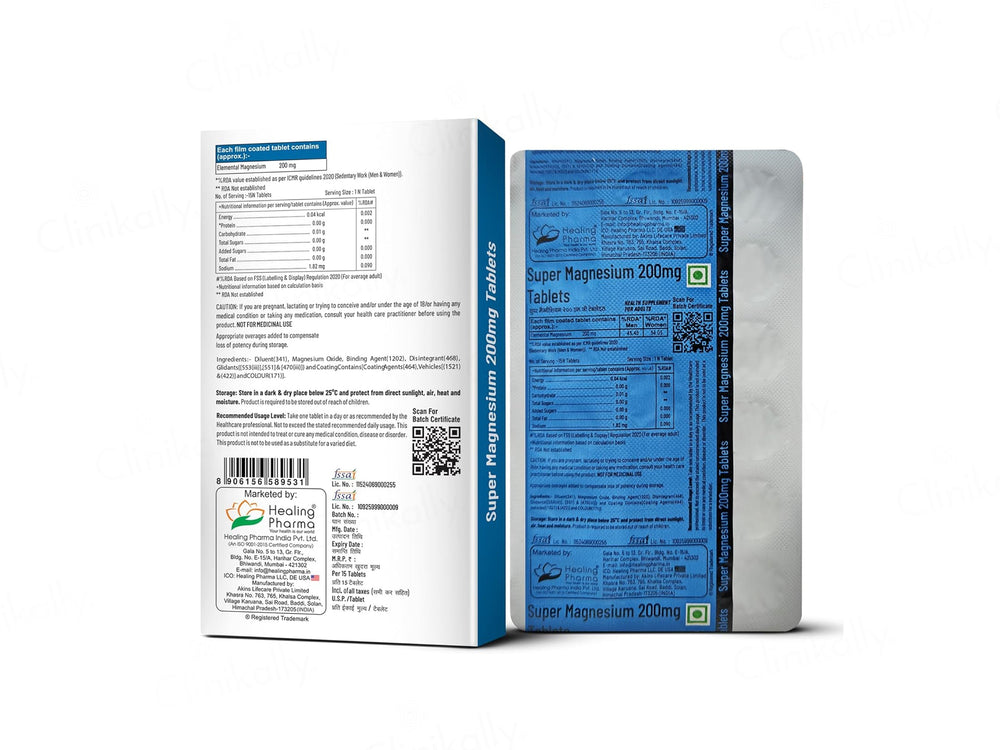 Super Magnesium 200mg Tablet