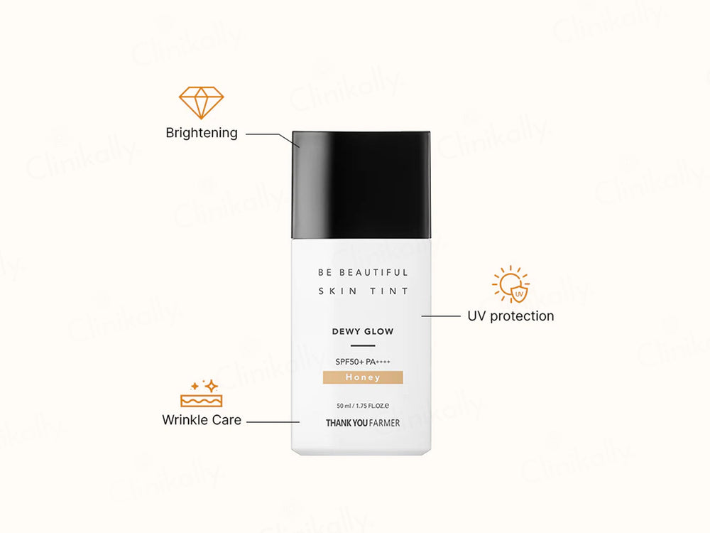 Thank You Farmer Be Beautiful Skin Tint Dewy Glow Moisturiser Sunscreen SPF 50 PA++++ (Honey)