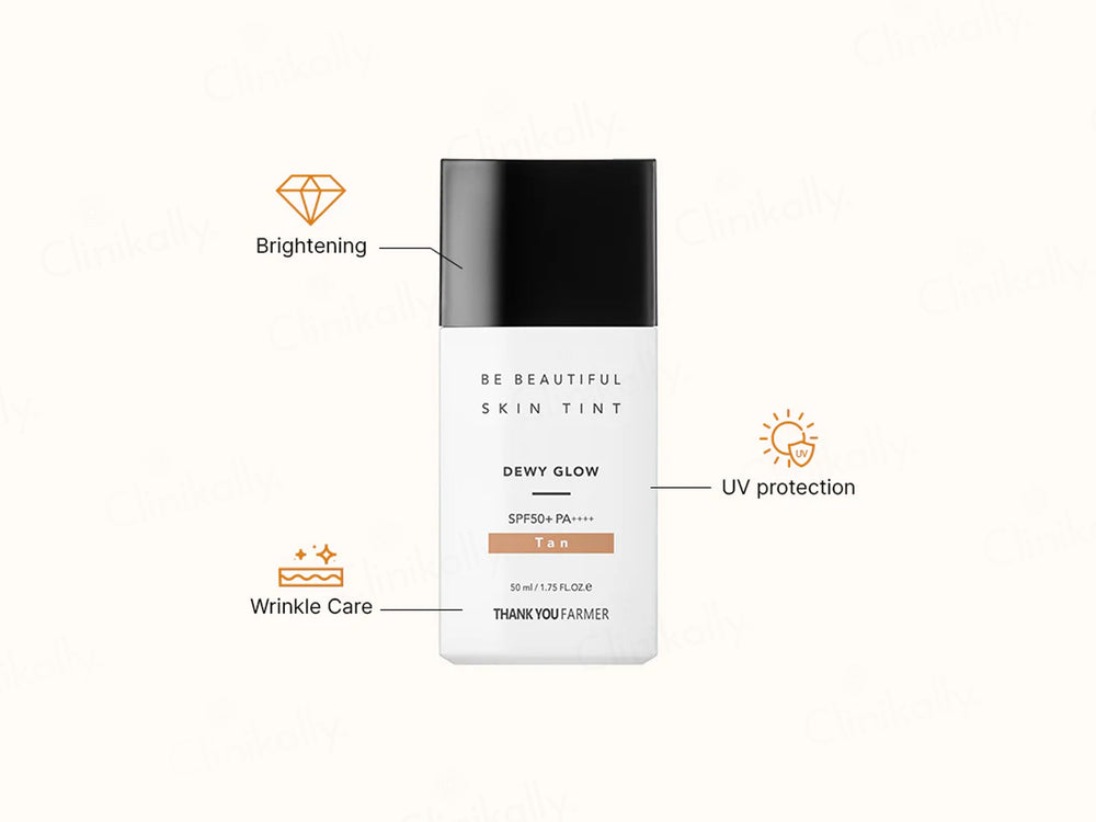 Thank You Farmer Be Beautiful Skin Tint Dewy Glow Moisturiser Sunscreen SPF 50 PA++++ (Tan)