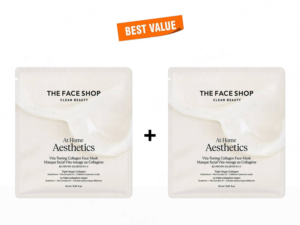 The Face Shop At Home Aesthetics Vita-Toning Vegan Collagen Face Sheet Mask