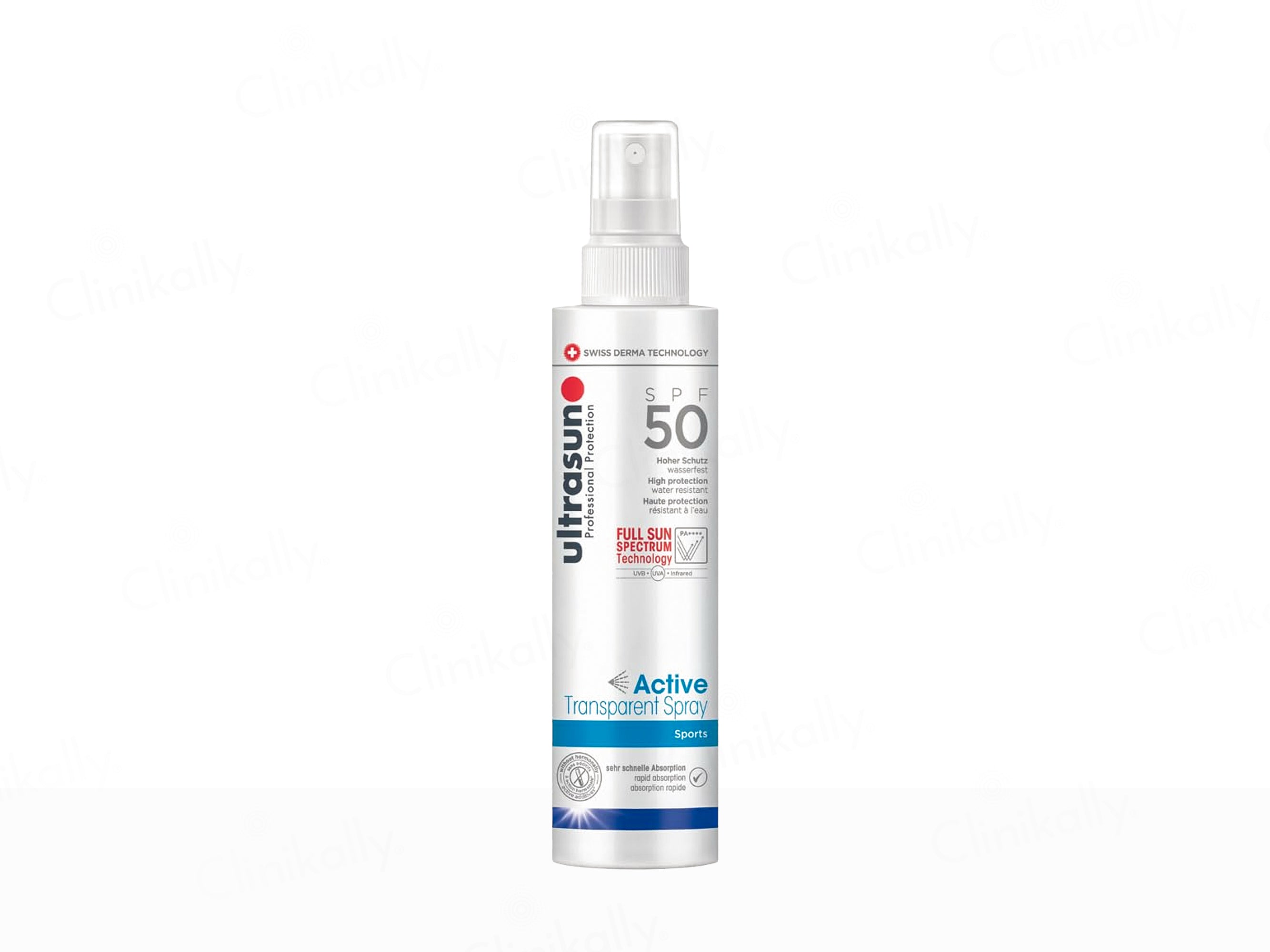 Ultrasun Active Transparent Sports Spray Sunscreen SPF 50 PA++++