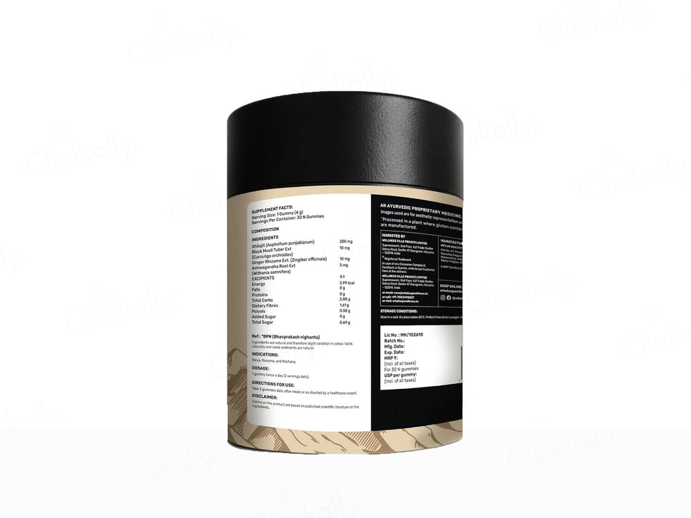 What's Up Wellness Shilajit Resin Nutraceutical Gummies With Ashwagandha & Black Musli