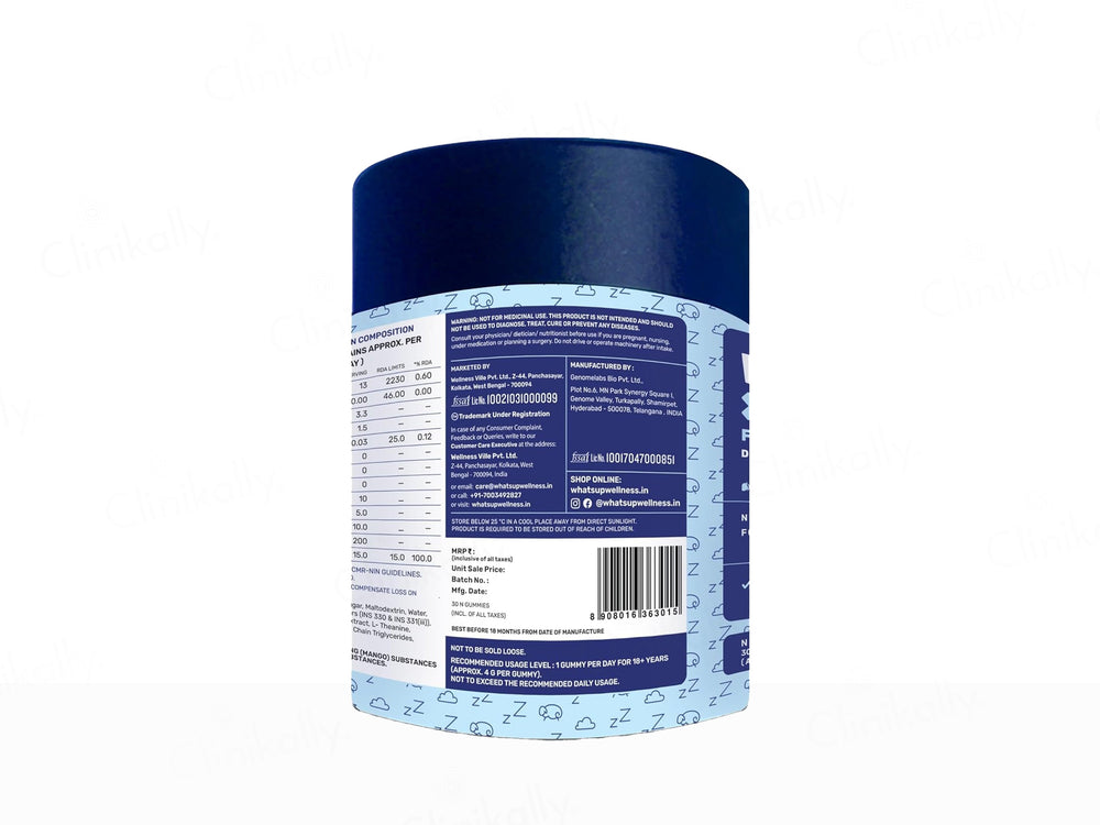 What's Up Wellness Sleep Nutraceutical Gummies - Mango Flavour