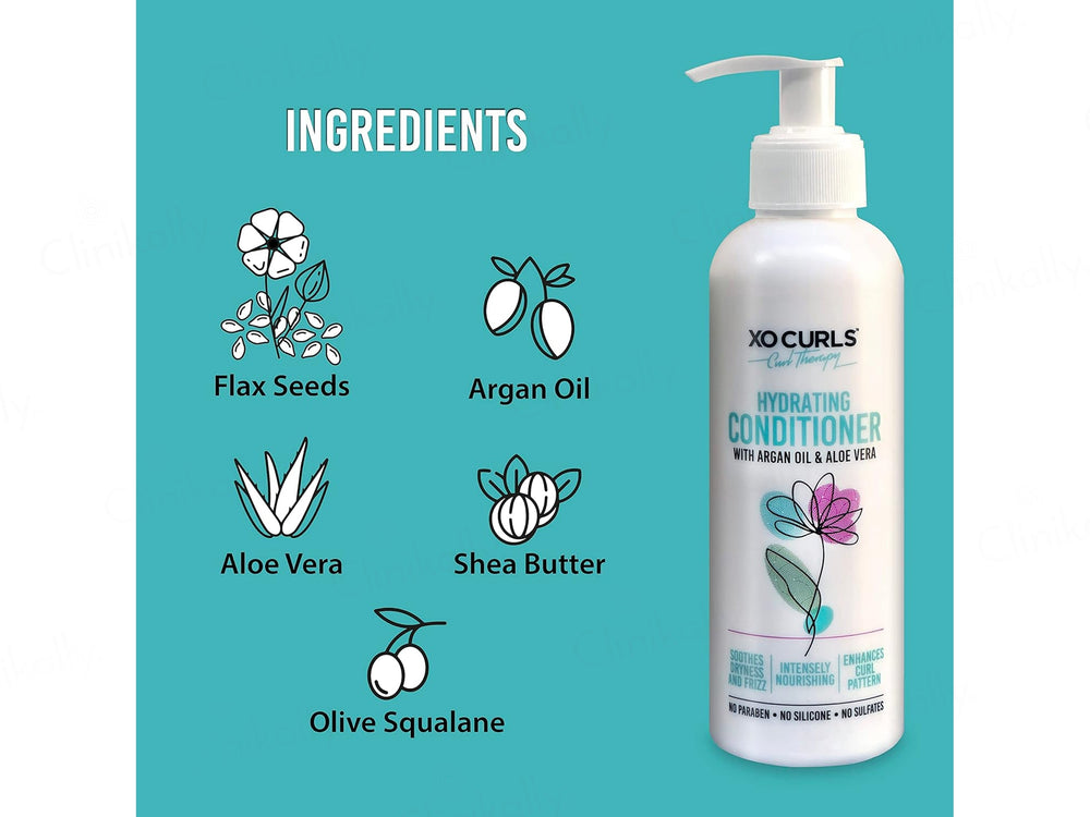 Xo Curls Hydrating Conditioner With Shea Butter, Argan Oil & Aloevera