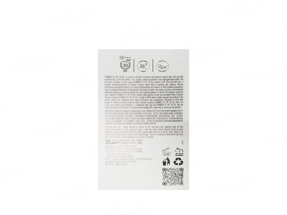 Zydimoist-FC Oil-Free Nano Microencapsulated Water Touch Sunscreen Gel SPF 30