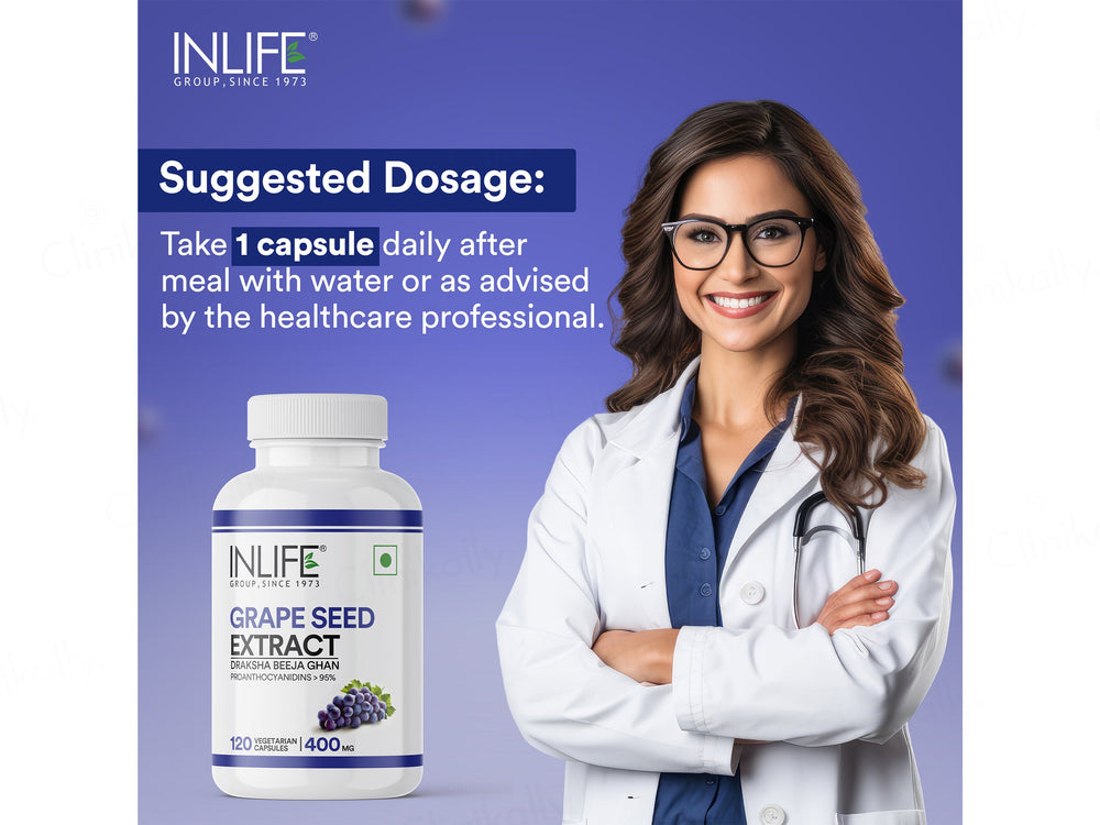 Inlife Grape Seed Extract 400mg Vegetarian Capsule