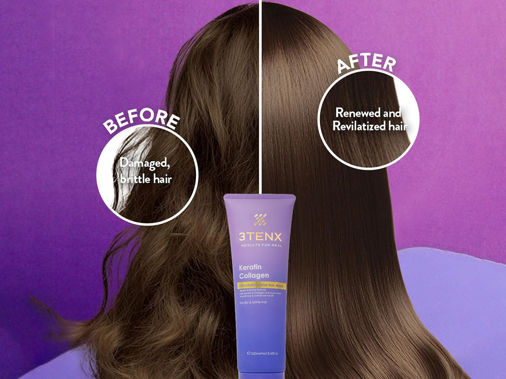 3Tenx Ultimate Revitalize Keratin Collagen Hair Mask For Dry & Brittle Hair