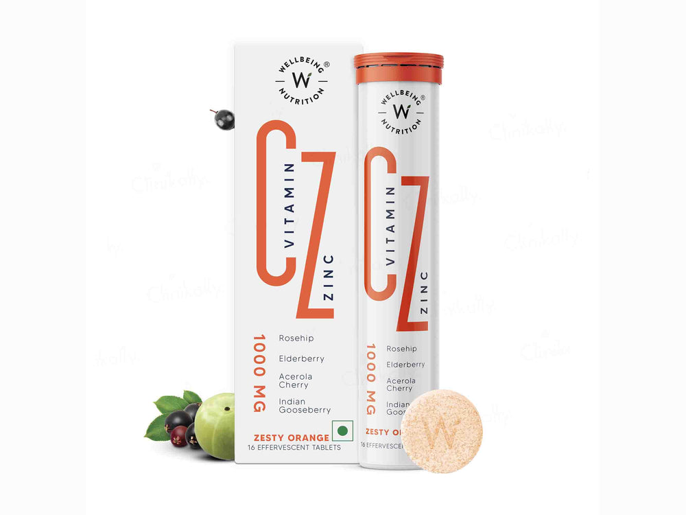 Wellbeing Nutrition Vitamin C + Zinc Tablet - Zesty Orange Flavour