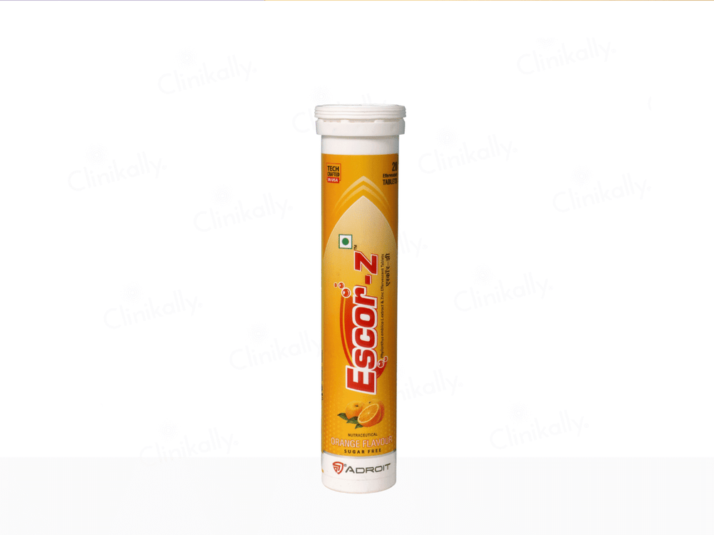 Adroit Escor-Z Sugar-Free Orange Effervescent Tablet with Zinc Immunity