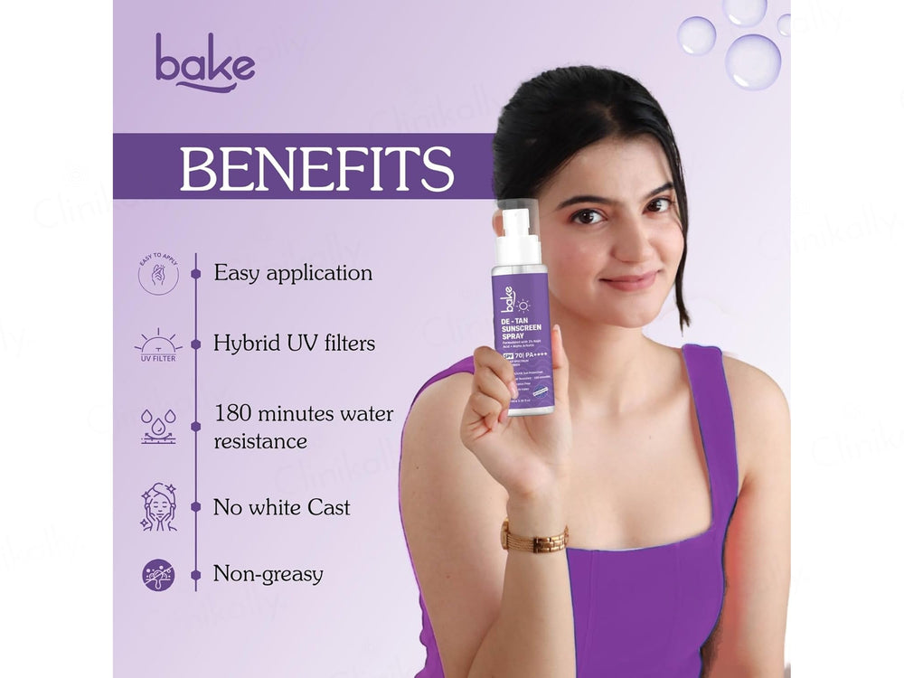 BAKE De-Tan Sunscreen Spray SPF 70 PA+++