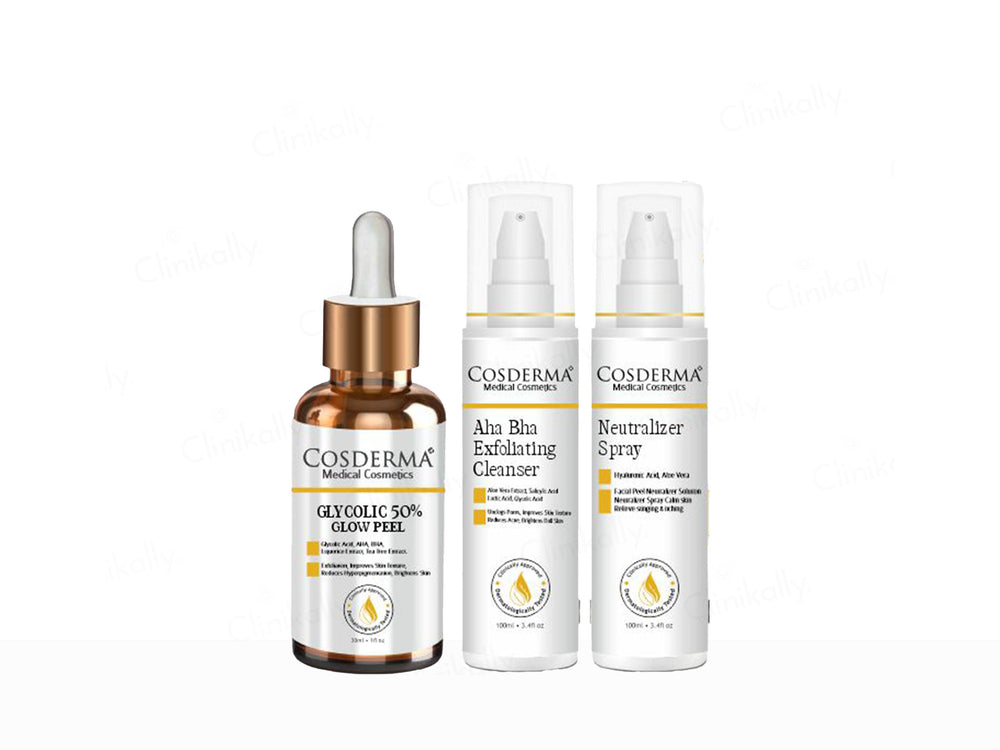 Cosderma Glycolic 50% Glow Peel Chemical Peeling Facial Kit