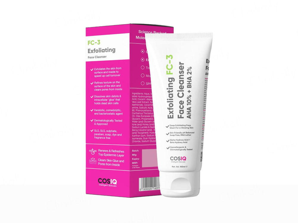 CosiQ FC-3 AHA 10% + BHA 2% Exfoliating Face Cleanser Gel
