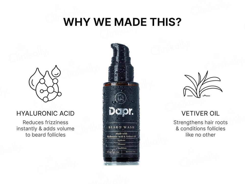 Dapr. Beard Wash With Hyaluronic Acid & Vetiver Oil