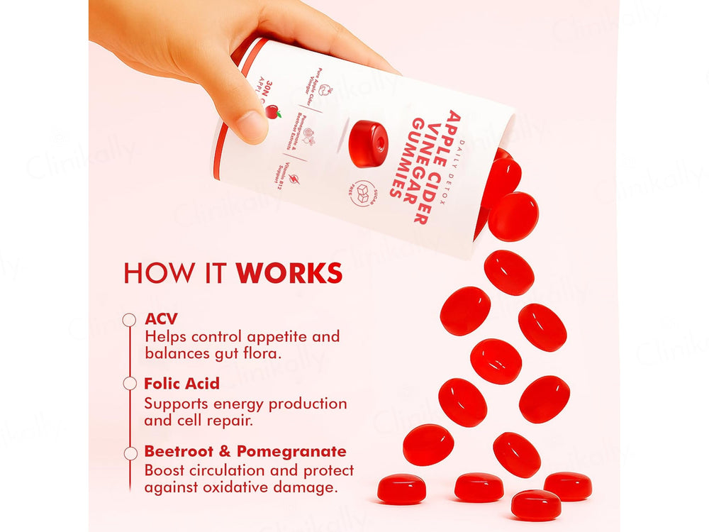 Dr. Morepen Daily Detox Apple Cider Vinegar Sugar Free Gummies - Apple Flavour