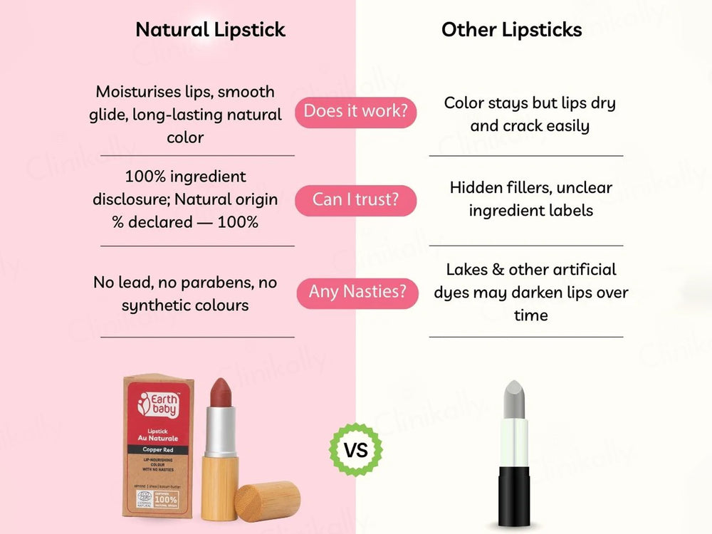 Earth Baby Lip-Nourishing Colour Lipstick Au Naturale - Copper Red
