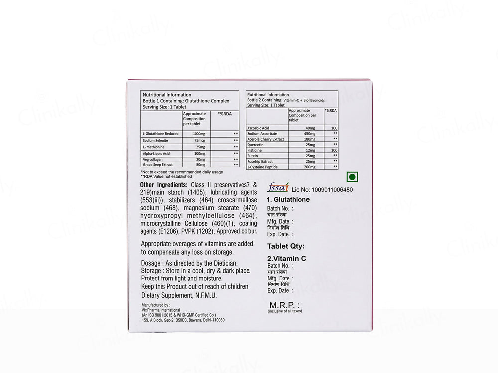 Gluvita-C Advance Skin Lightening Nutritional Supplement Kit