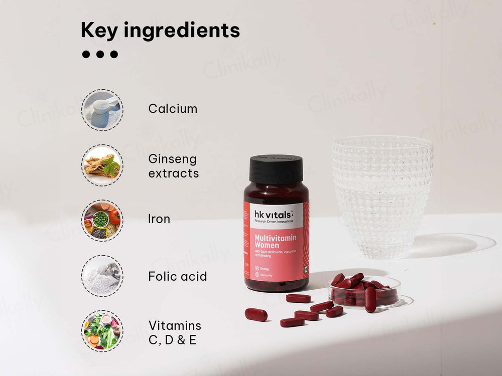 HK Vitals Multivitamin With Soya-Isoflavones, Lycopene & Ginseng Extract Tablet For Women