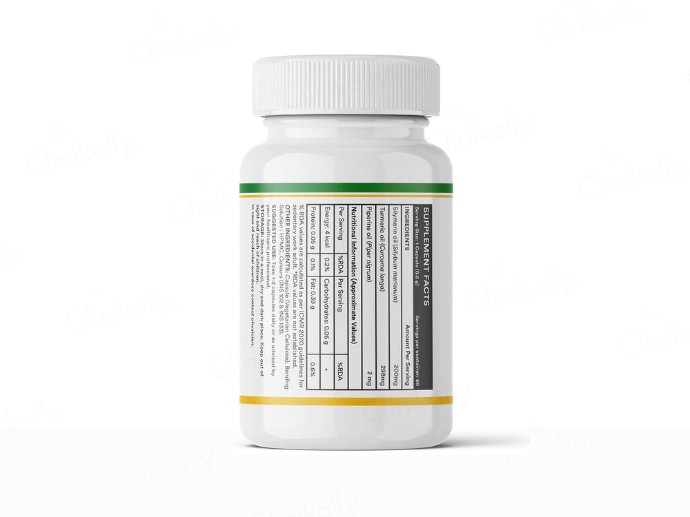 Inlife Silymarin + Turmeric + Piperine Oil Livostamin Liquid Filled Veg Capsule