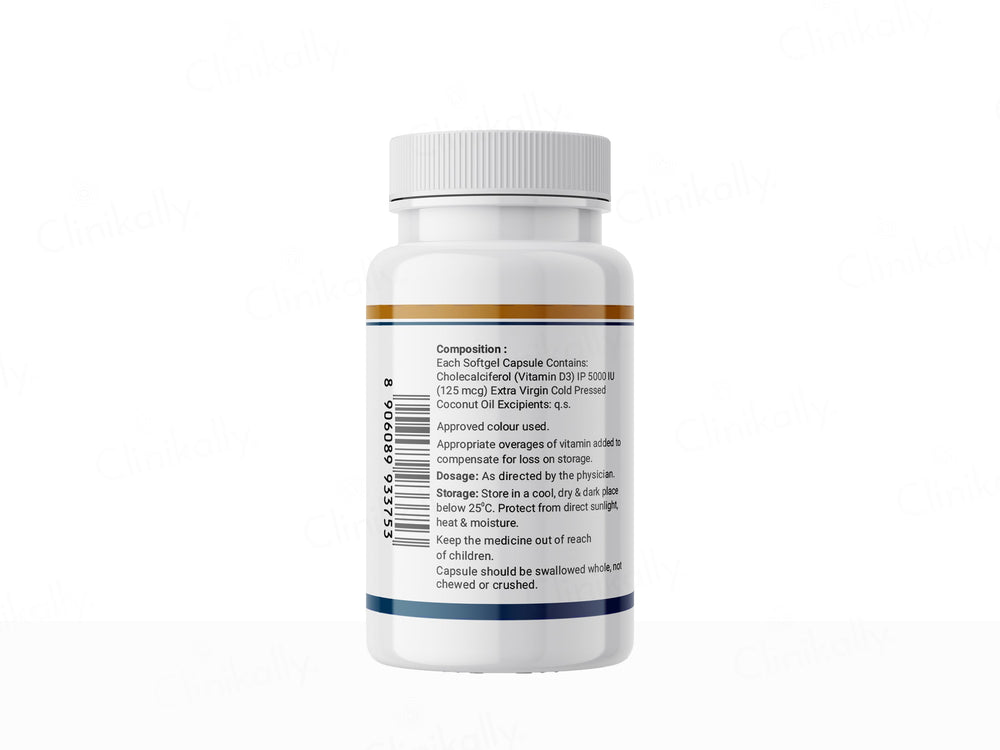 Inlife Vitamin D3 5000 I.U. Cholecalciferol Softgel Capsule