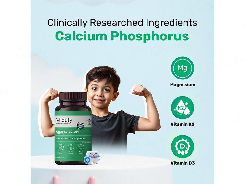 Miduty Kids Calcium Nutraceutical Chewable Tablet